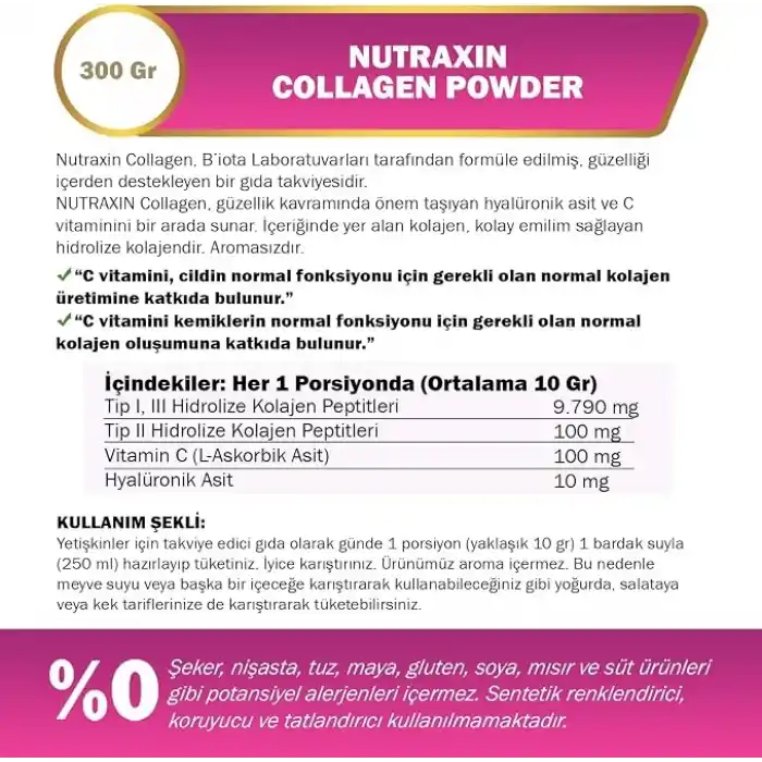 Nutraxin Collagen Powder 300 Gr