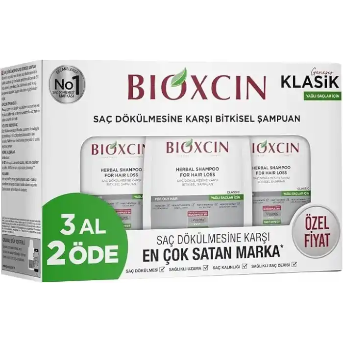 Bioxcin Genesis 3 Al 2 Öde Yağlı Saçlar İçin Şampuan (3 x 300 mL)