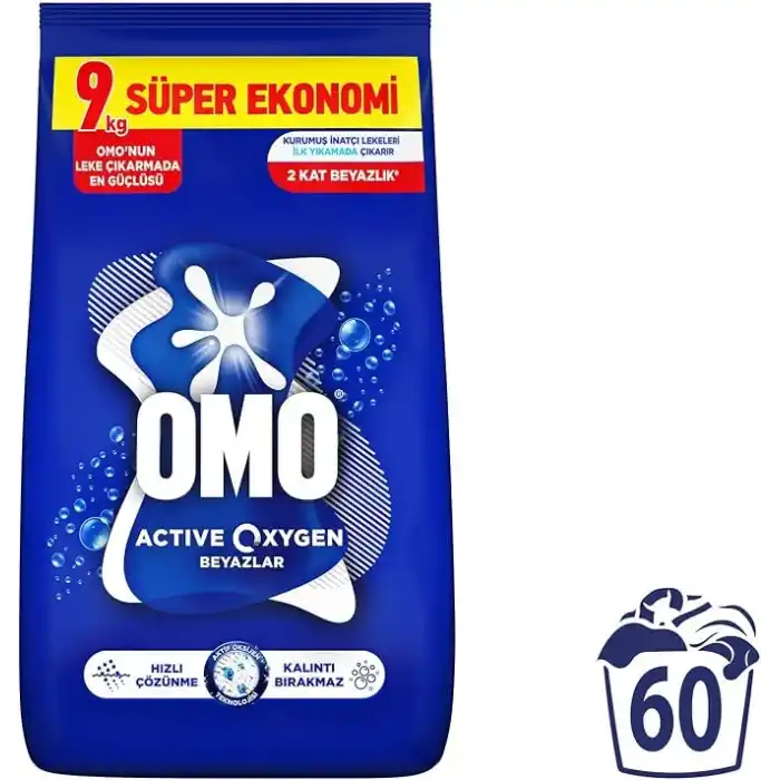 Omo Active Oxygen Beyazlar Toz Deterjanı 9 kg