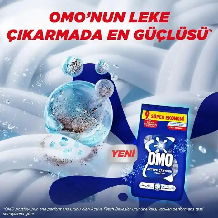 Omo Active Oxygen Beyazlar Toz Deterjanı 9 kg