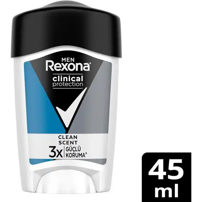 Rexona Men Clinical Protection Erkek Stick Deodorant Clean Scent 3x Güçlü Koruma 45 ml
