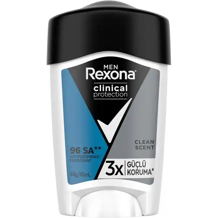 Rexona Men Clinical Protection Erkek Stick Deodorant Clean Scent 3x Güçlü Koruma 45 ml