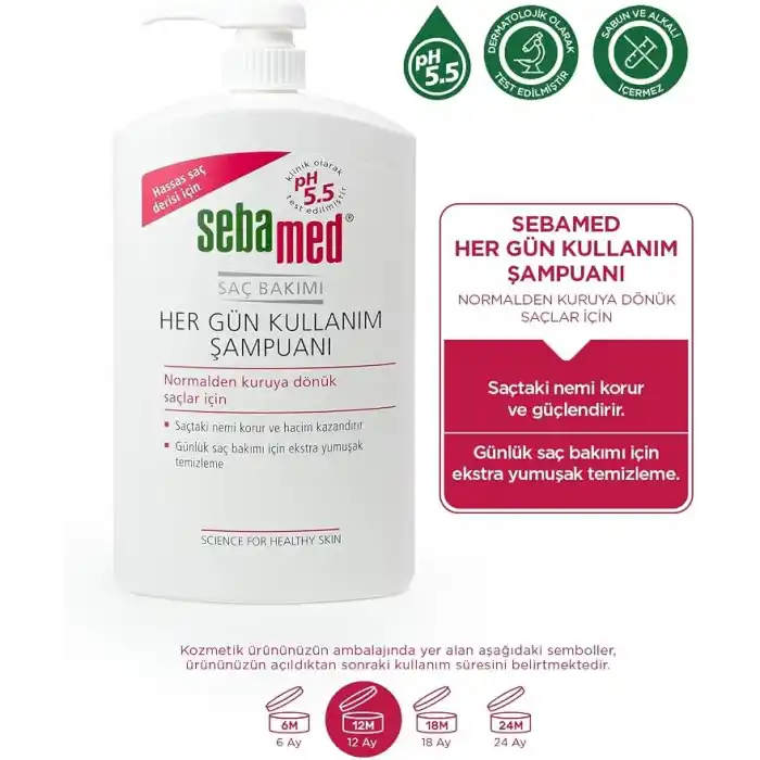Sebamed Besleyici Onarıcı Kuru ve Hassas Saç Tipine Özel Her Gün Kullanım Günlük Saç Bakım Şampuanı 1000ml
