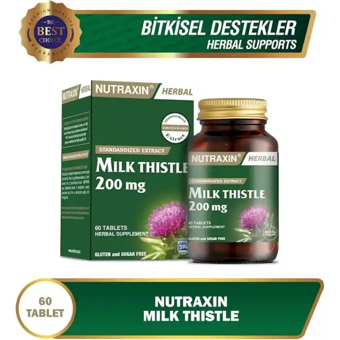 Nutraxin Herbal Milk Thistle 60 Tablet Takviye Edici Gıda