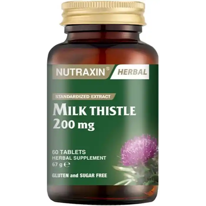 Nutraxin Herbal Milk Thistle 60 Tablet Takviye Edici Gıda