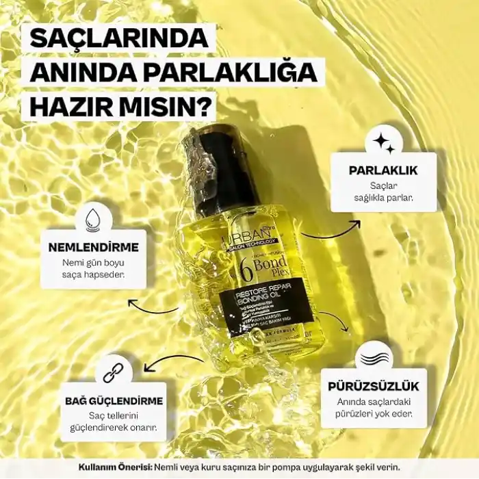 URBAN Care No.6 Bond Plex Yıpranma Karşıtı Saç Bakım Yağı 100ml- Vegan