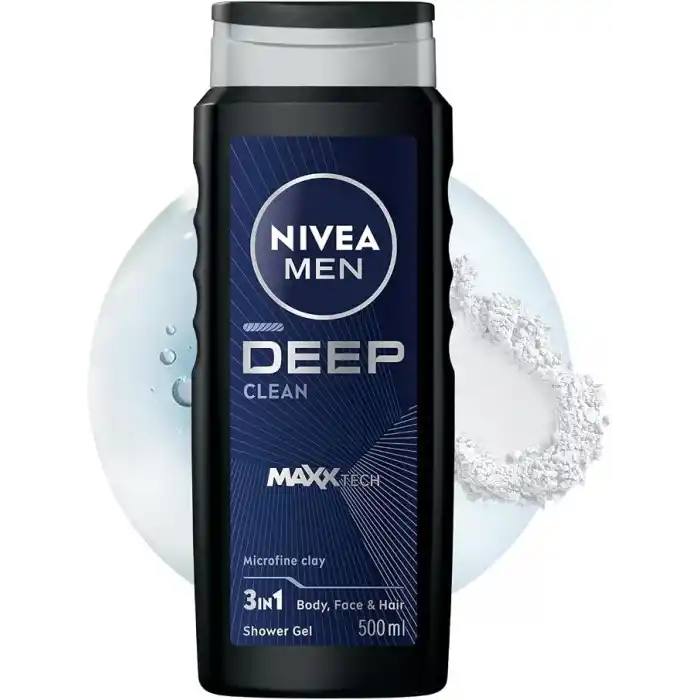 NIVEA MEN Erkek Deep Darkwood Banyo ve Duş Jeli 500 ml,Derinlemesine Temizlik,Bakımlı Cilt,Vücut,Yüz ve Saç İçin,Ferah Koku,Aktif Karbon