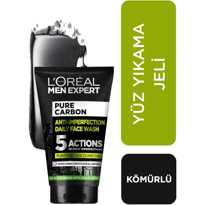 LOreal Paris Men Expert Pure Charcoal Cilt Problemlerine Karşı Savaşan Yüz Yıkama Jeli 100 ml