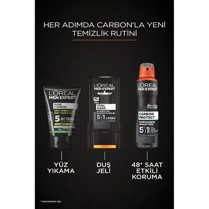 LOreal Paris Men Expert Pure Charcoal Cilt Problemlerine Karşı Savaşan Yüz Yıkama Jeli 100 ml