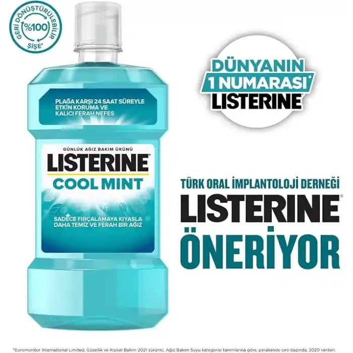 Listerine Cool Mint Hafif Tat Ferahlatıcı Ağız Bakım Suyu 1000 ml