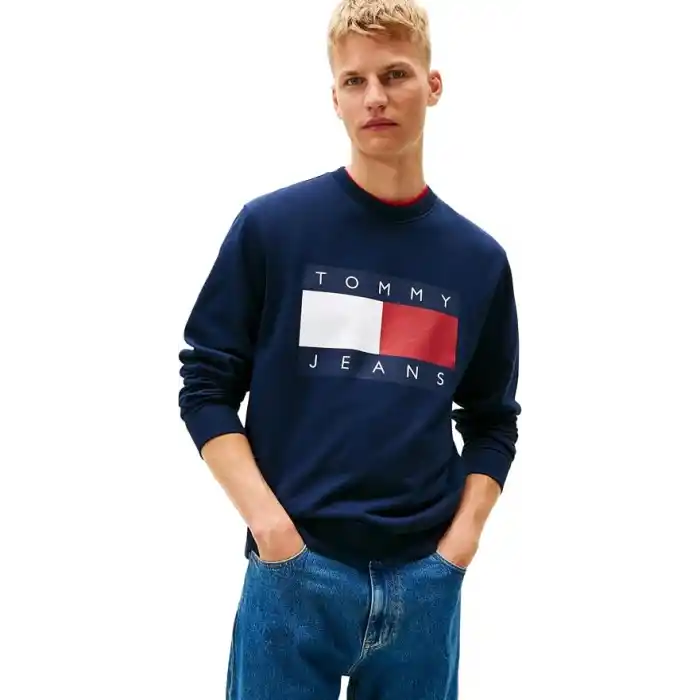 Tommy Hilfiger TJM REG BIG FLAG CNECK EXT Sweatshirt Erkek