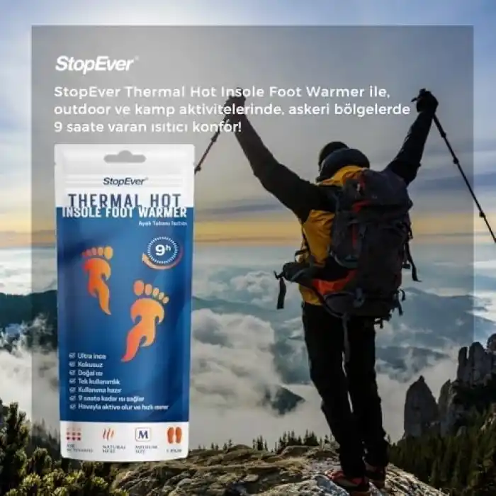 StopEver Thermal Hot Ayak Tabanlı Isıtıcı - Insole Foot warmer 3lü paket