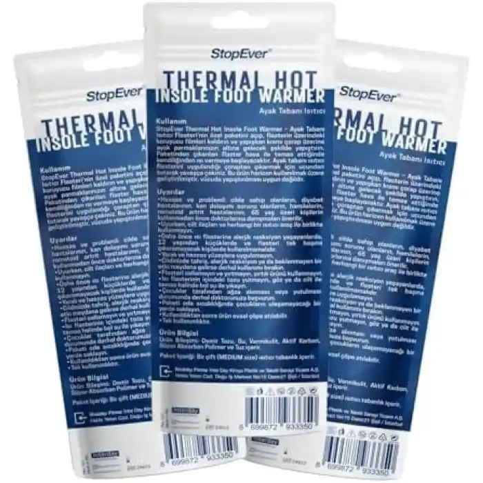 StopEver Thermal Hot Ayak Tabanlı Isıtıcı - Insole Foot warmer 3lü paket