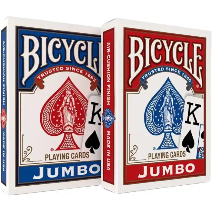 Bicycle Rider Back Intl. Jumbo Endeks Oyun Kartları, İkili Paket, Kırmızı & Mavi