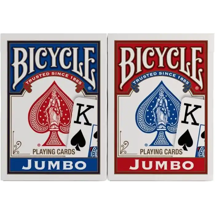 Bicycle Rider Back Intl. Jumbo Endeks Oyun Kartları, İkili Paket, Kırmızı & Mavi