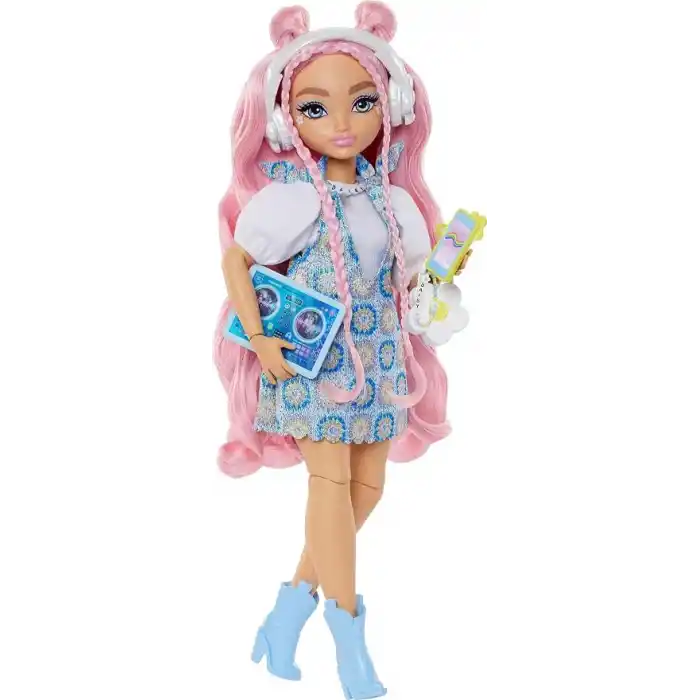 Barbie Dream Besties Ana Karakter Bebekler Daisy Barbie Rüya Arkadaşlar Daisy Jean bebek ile DJ ve müzik temalı 9 aksesuar JDD74