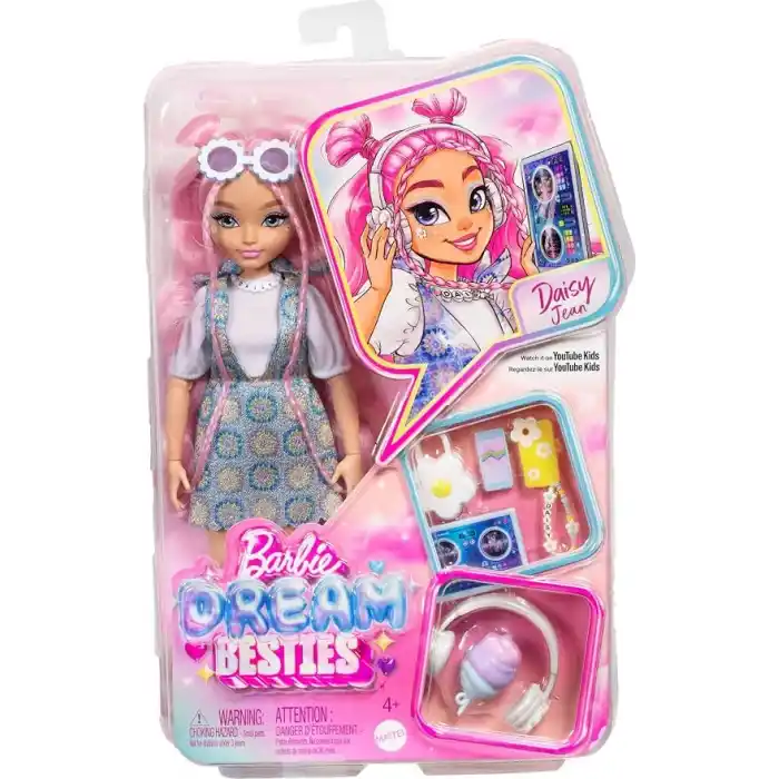 Barbie Dream Besties Ana Karakter Bebekler Daisy Barbie Rüya Arkadaşlar Daisy Jean bebek ile DJ ve müzik temalı 9 aksesuar JDD74