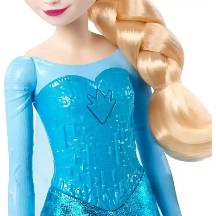 Filmdeki Let It Go şarkısını söyleyen, eklemleri bükülebilen ve ışıltılı özel kıyafet ile çıkarılabilir ayakkabı giyen Mattel Disney Karlar Ülkesi Şarkı Söyleyen Elsa Bebek, JLJ07