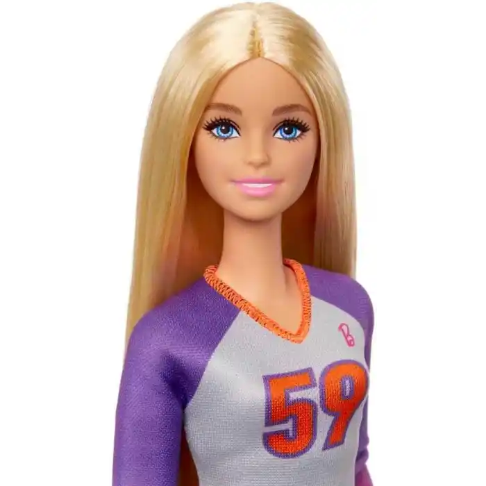Barbie Sporcu Bebekler, üniforması ve topuyla Barbie Voleybolcu Bebek ile aksesuarları, HKT72