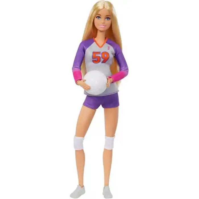 Barbie Sporcu Bebekler, üniforması ve topuyla Barbie Voleybolcu Bebek ile aksesuarları, HKT72