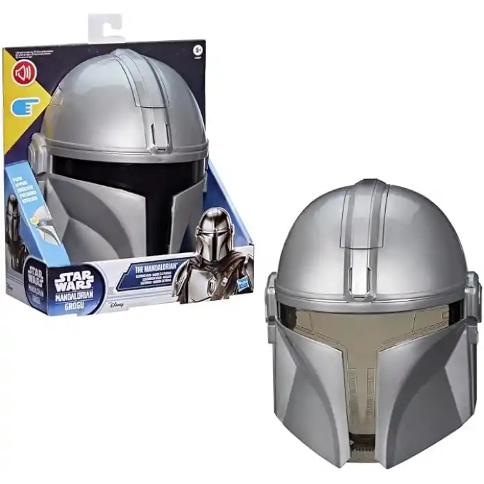 Star Wars The Mandalorian Elektronik Maske | Replikler ve Ses Efektleri İçerir | Çocuklar İçin Kostüm Aksesuarı | 5 Yaş ve Üzeri Kız ve Erkek Çocuklar İçin