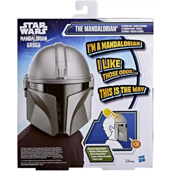 Star Wars The Mandalorian Elektronik Maske | Replikler ve Ses Efektleri İçerir | Çocuklar İçin Kostüm Aksesuarı | 5 Yaş ve Üzeri Kız ve Erkek Çocuklar İçin