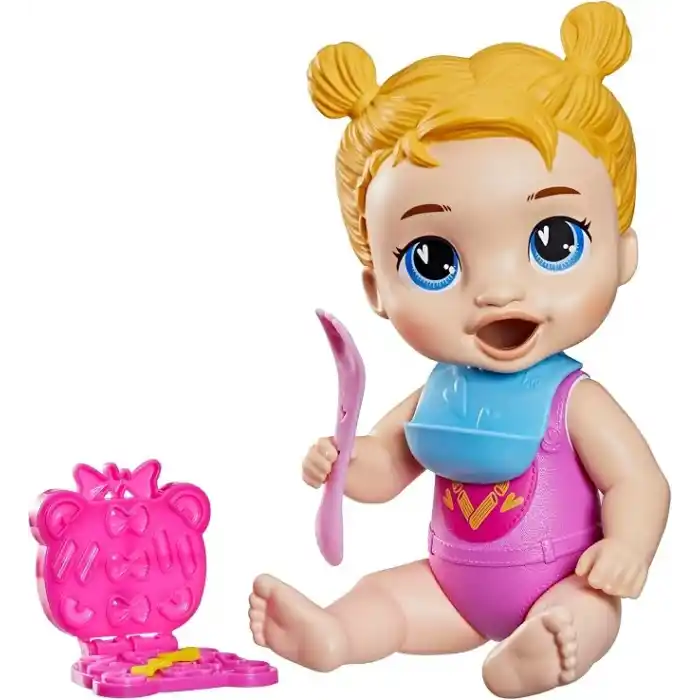 Baby Alive Sofra Eserleri, Hayali Yiyecek Aksesuarlı Sarı Saçlı Oyuncak Bebek, 3 Yaş ve Üzeri Kız ve Erkek Çocuklar için 28 cm Boyunda Oyuncaklar