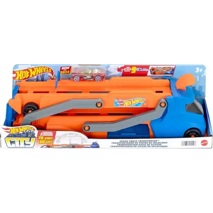Hot Wheels Tır - YENİ Hot Wheels Tır - YENİ, fırlatıcısı olan ve 40 cmlik piste dönüşen kamyon, 9 oyuncak araba sığabilir, 1:64 ölçekli araç dahildir HYT83