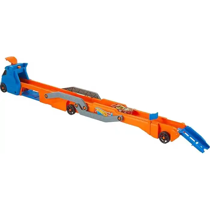 Hot Wheels Tır - YENİ Hot Wheels Tır - YENİ, fırlatıcısı olan ve 40 cmlik piste dönüşen kamyon, 9 oyuncak araba sığabilir, 1:64 ölçekli araç dahildir HYT83