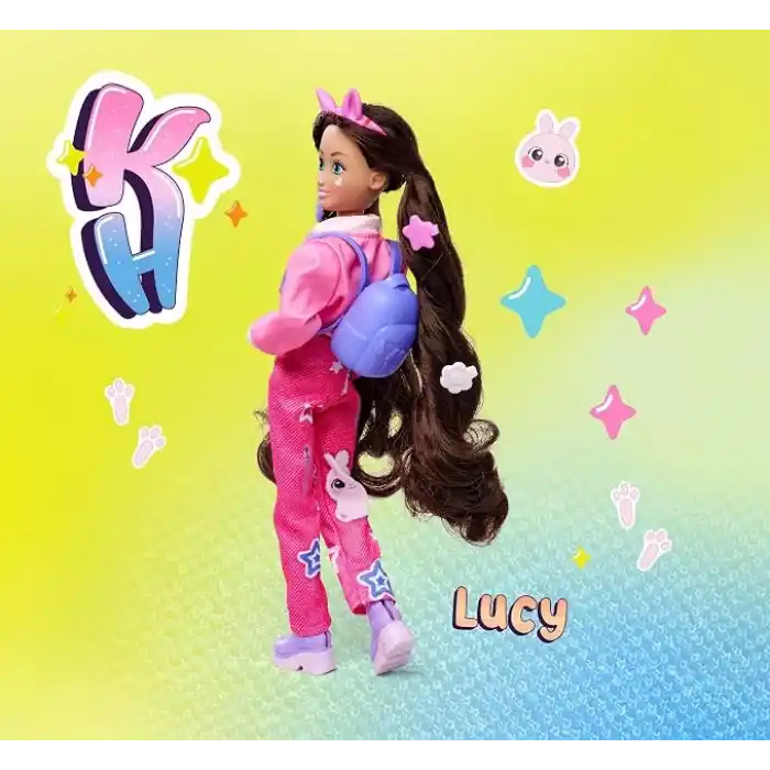 SIMBA, 105953975, Kawaii Hi Lucy, Oynar Eklemli Tasarım, Aksesuarlı, Sevimli Hayvan Figürü, 26 Cm