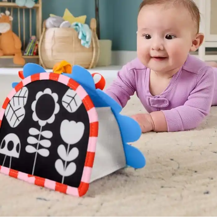Fisher-Price yenidoğanlar için duyusal gelişimi ve karın üstünde oynama aktivitelerini destekleyen taşınabilir ayna, JHB45