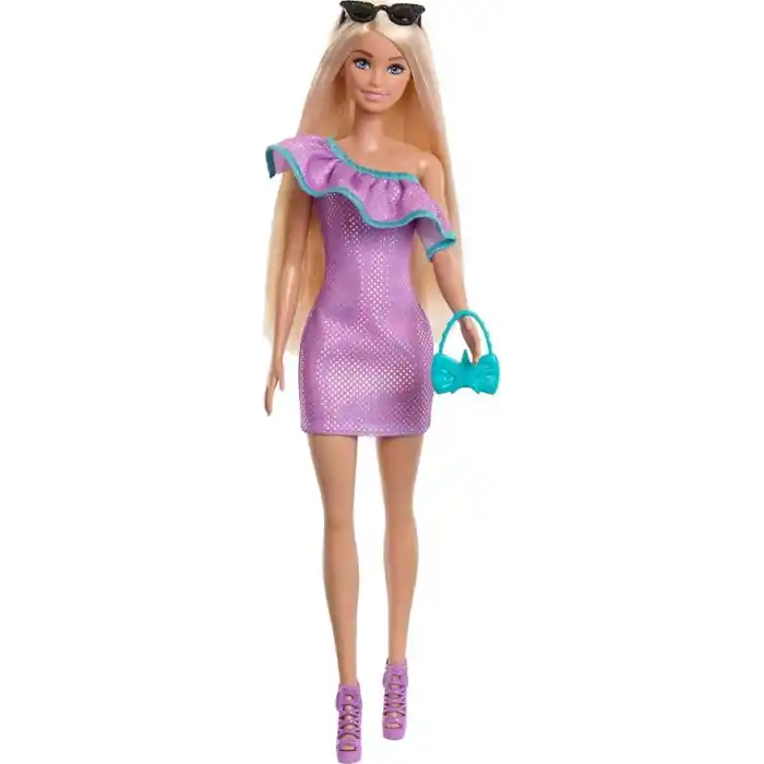Barbie Moda Bebek, Kıyafetleri ve Akseasuarları Parti elbiseleri ve çantalar dahil kıyafetleri ve aksesuarlarıyla Barbie bebek (3 farklı kombin) HYT61