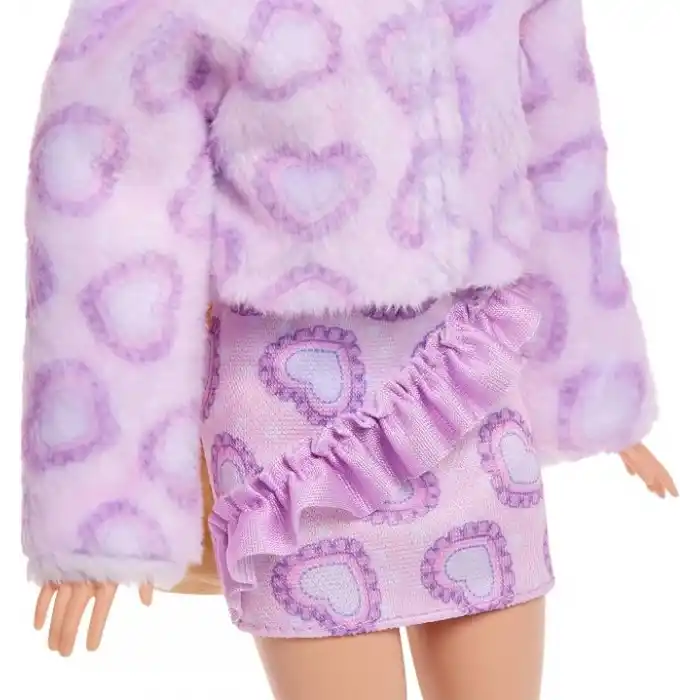 Barbie Cutie Reveal bebek ve aksesuarları, Yumuşak Dostlar Serisi kedicik, renk değişimi ve mini evcil hayvan dahil 10 sürpriz, JJP64