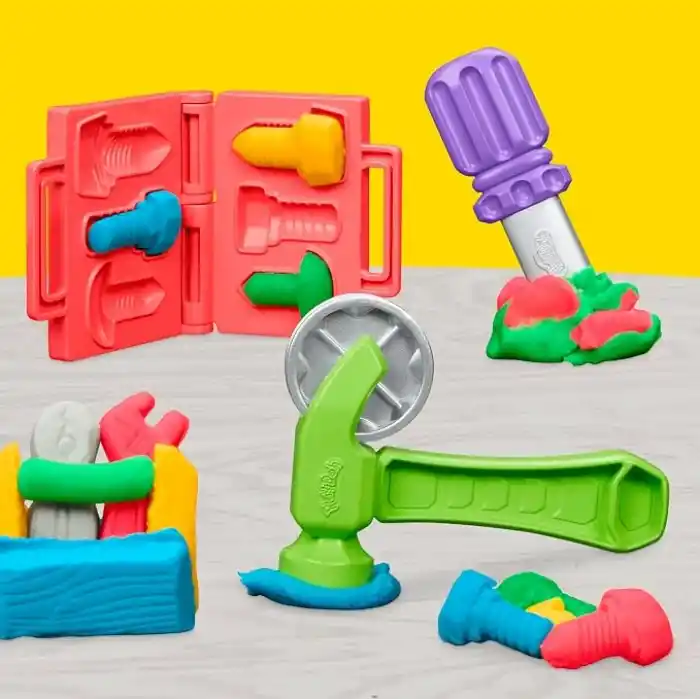 Play-Doh Damgala ve Kes Alet Tezgâhı Oyun Seti | 3 Yaş ve Üzeri Kız ve Erkek Çocuklar İçin İnşaat Temalı Oyuncak | Çocuklar İçin Sanat ve El İşi Etkinlikleri