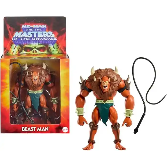 1980lerin Masters of the Universe Origins çizgi dizisinden ilham alan ve ayrıntılı tasarıma sahip 14 cmlik MOTU Origins Deluxe Beast Man Aksiyon Figürü, JHK09