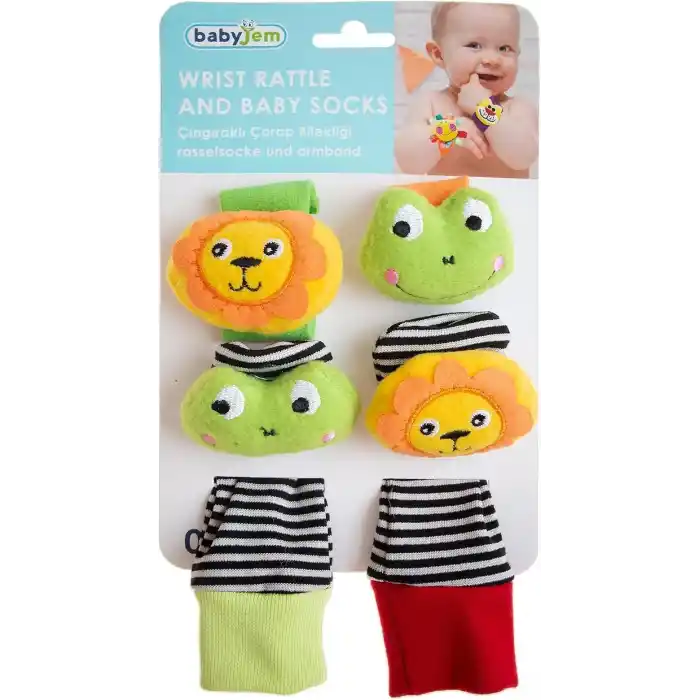 BABYJEM ÇINGIRAKLI ÇORAP VE BİLEKLİK ASLAN-KURBAĞA