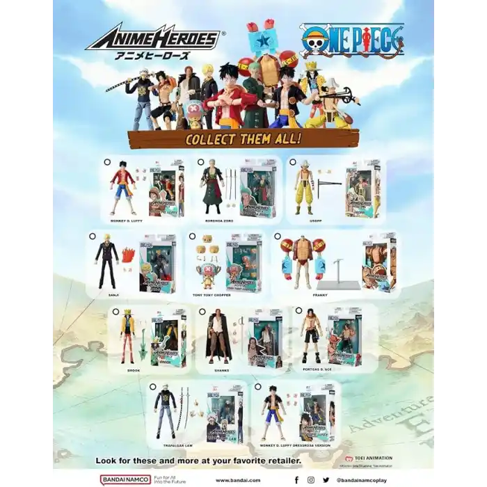 Anime Heroes Tek Parça Sanji 6.5” Aksiyon Figürü Standardı