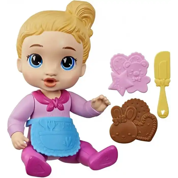 Baby Alive Baby Baker, Hayali Yiyecek Aksesuarlı Sarı Saçlı Oyuncak Bebek, 3 Yaş ve Üzeri Kız ve Erkek Çocuklar için 26,5 cm Boyunda Oyuncaklar