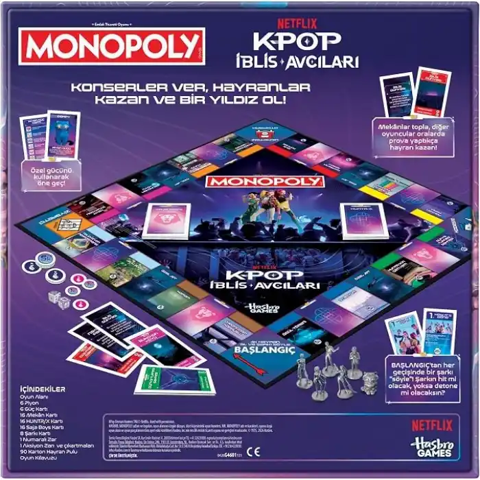 Monopoly: KPop İblis Avcıları Sürümü Kutu Oyunu | Çocuklar, Gençler ve Yetişkinler için Aile Oyunları | Çocuklar için Eğlenceli Hediyeler | 2 ila 6 Oyuncu | 8 Yaş ve Üzeri - Türkçe versiyonu