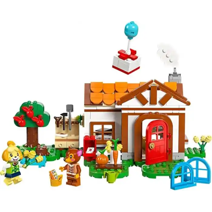 LEGO Animal Crossing Isabelle Ev Ziyaretinde 77049 – 6 Yaş ve Üzeri Kız ve Erkek Çocukları için Fauna Dahil 2 Minifigür İçeren Yaratıcı Oyuncak Yapım Seti, Doğum Günü Hediyesi Fikri (389 Parça)