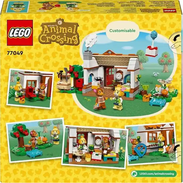 LEGO Animal Crossing Isabelle Ev Ziyaretinde 77049 – 6 Yaş ve Üzeri Kız ve Erkek Çocukları için Fauna Dahil 2 Minifigür İçeren Yaratıcı Oyuncak Yapım Seti, Doğum Günü Hediyesi Fikri (389 Parça)