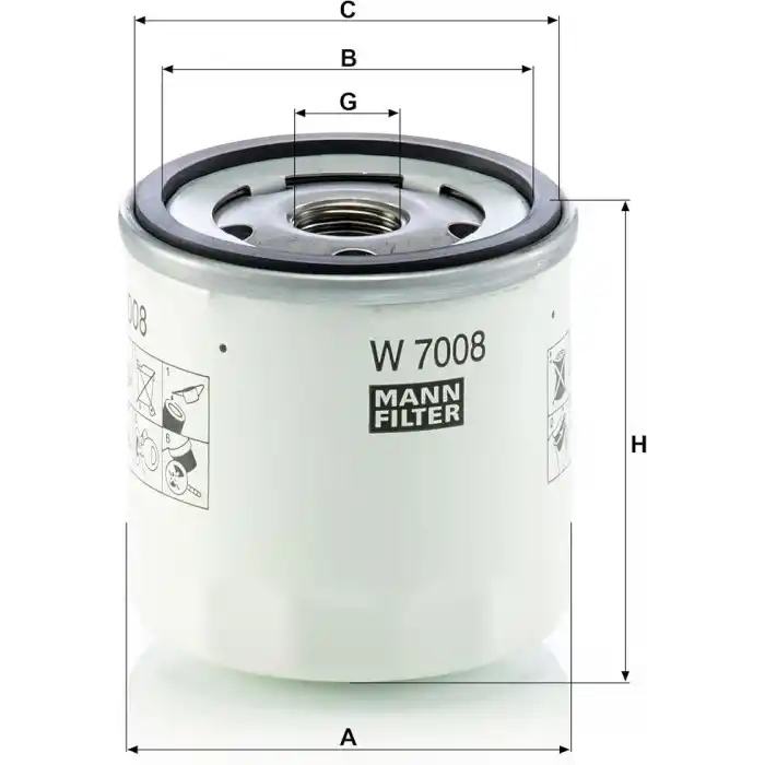 MANN-FILTER W 7008 Yağ Filtresi (Ford)