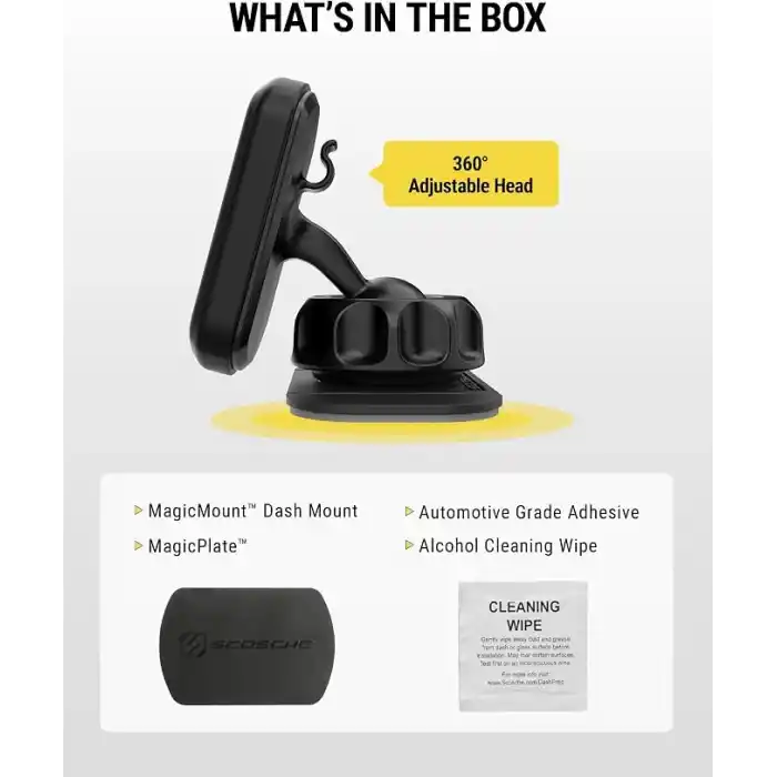 Scosche MAGDMB MagicMount 360 Derece Ayarlanabilir Kafalı Araç için Manyetik Telefon Tutucu