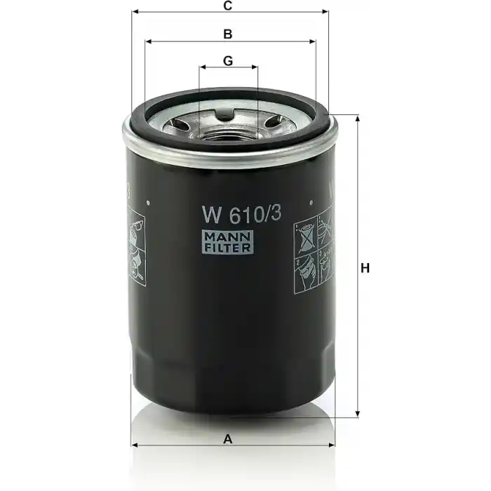MANN-FILTER W 610/3 Yağ Filtresi (Fiat)