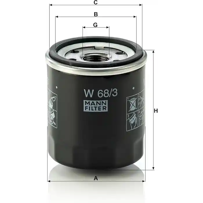 MANN-FILTER W 68/3 Yağ Filtresi (Toyota)