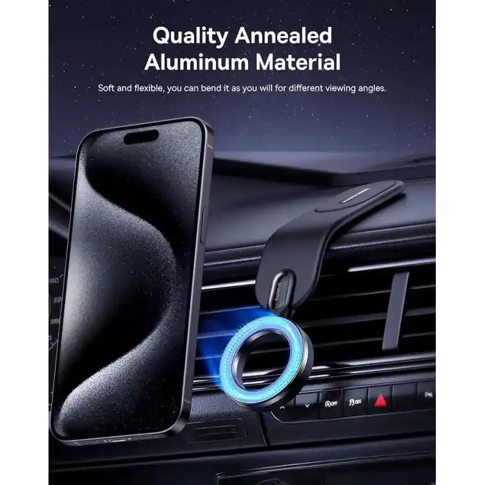 Baseus C02 Go Manyetik Araç Telefonu Tutacağı, 360° Dönebilen Mobil Tutucu, iPhone 15 Pro Max için Ultra Güçlü Mıknatıslı Bükülebilir Tasarım Araç Telefonu Tutacağı, Samsung S24 Ultra