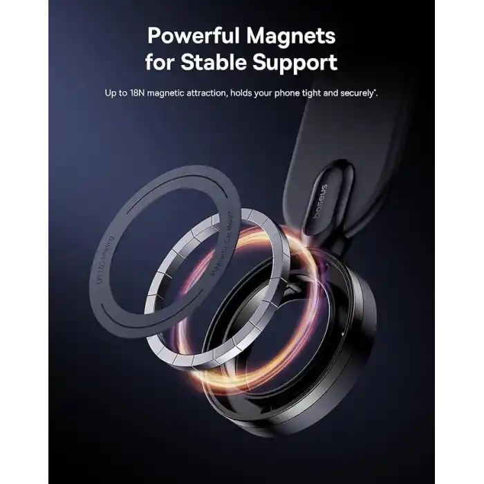 Baseus C02 Go Manyetik Araç Telefonu Tutacağı, 360° Dönebilen Mobil Tutucu, iPhone 15 Pro Max için Ultra Güçlü Mıknatıslı Bükülebilir Tasarım Araç Telefonu Tutacağı, Samsung S24 Ultra