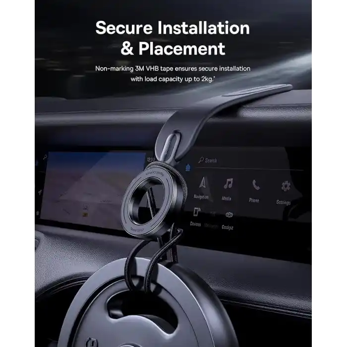 Baseus C02 Go Manyetik Araç Telefonu Tutacağı, 360° Dönebilen Mobil Tutucu, iPhone 15 Pro Max için Ultra Güçlü Mıknatıslı Bükülebilir Tasarım Araç Telefonu Tutacağı, Samsung S24 Ultra