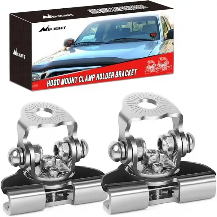 Nilight LED Işık Çubuğu Montaj Braketi 2 Adet Evrensel Ayarlanabilir Sütun Hood Çalışma Lambası Montaj Kelepçe Tutucu Off-Road Kamyon SUV için