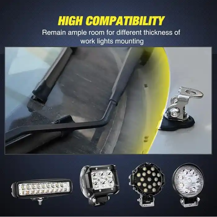 Nilight LED Işık Çubuğu Montaj Braketi 2 Adet Evrensel Ayarlanabilir Sütun Hood Çalışma Lambası Montaj Kelepçe Tutucu Off-Road Kamyon SUV için